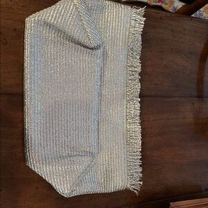 Cult Gaia Shanti Silver Clutch with Fringe